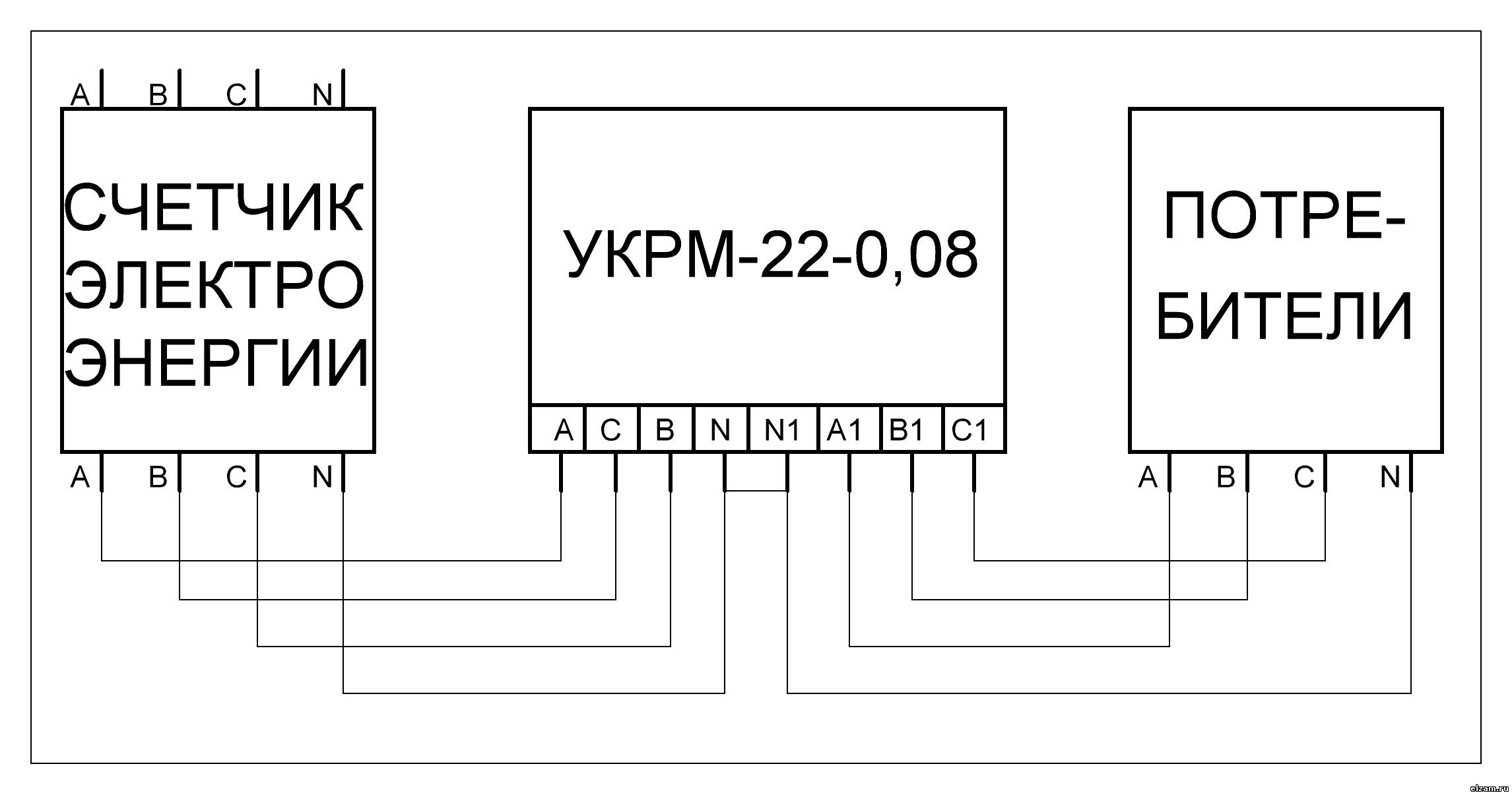 Схема подключения УКРМ 22-0.08 компенсатор на 22 кВАР